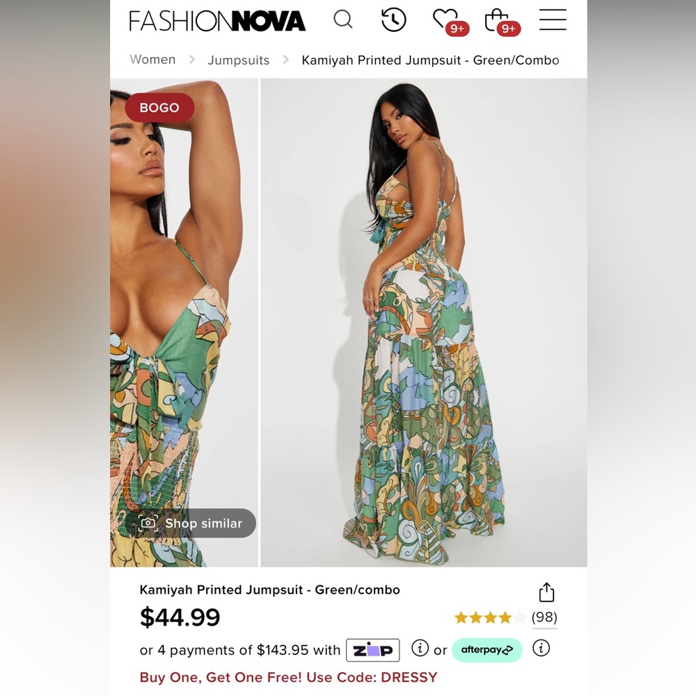 Kamivah Printed Jumpsuit - Green/combo
